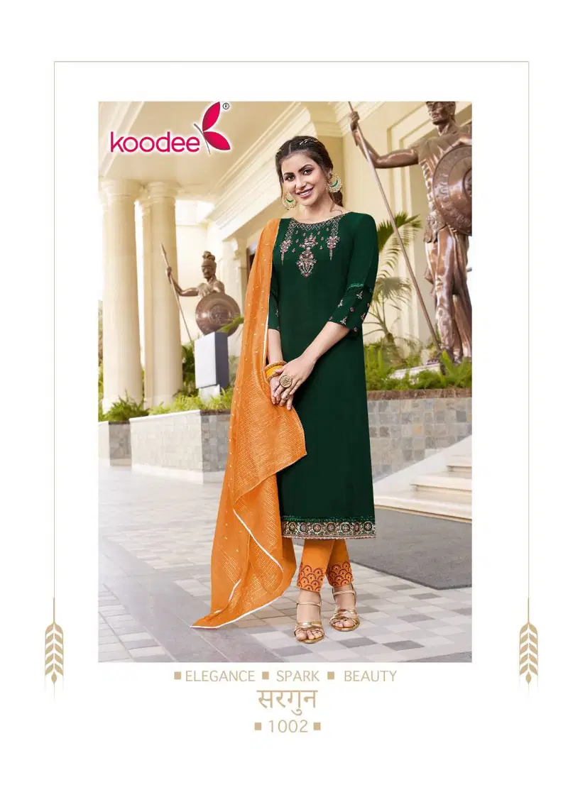 Koodee Sargun 1 New Fancy Exclusive Wear Designer Kurti Pant With Dupatta Collection